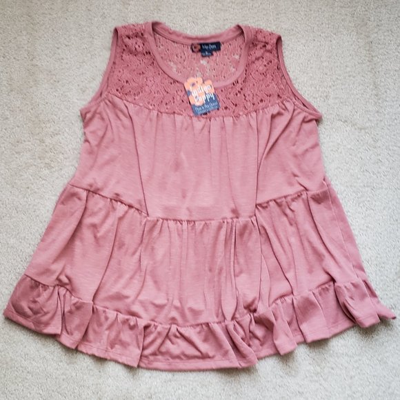 INDIGO PUPPY Smocked Peplum Tank - Picture 2 of 7